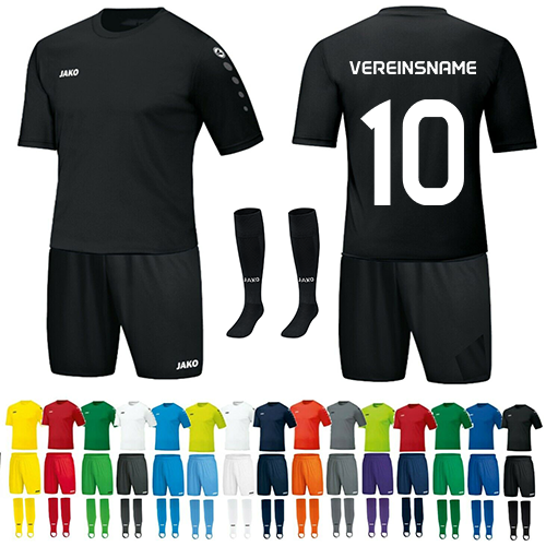 Trikot Team 18er Satz - Hose , Stutzenstrumpf , Vereinsname und Nummer